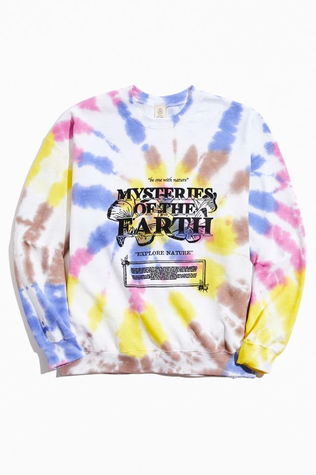 Mysteries Of The Earth Tie-Dye Crew Neck Sweatshirt | Urban Outfitters
