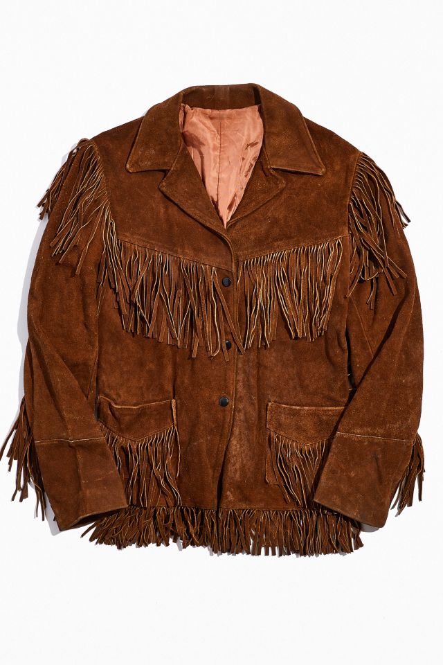 Vintage Leather Fringe Jacket | Urban Outfitters