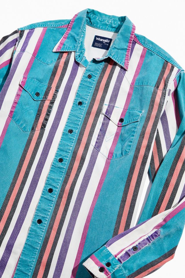 Vintage Wrangler Striped Western Button-Down Shirt | Urban Outfitters
