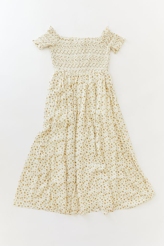 UO Emily Smocked Off-The-Shoulder Midi Dress #5