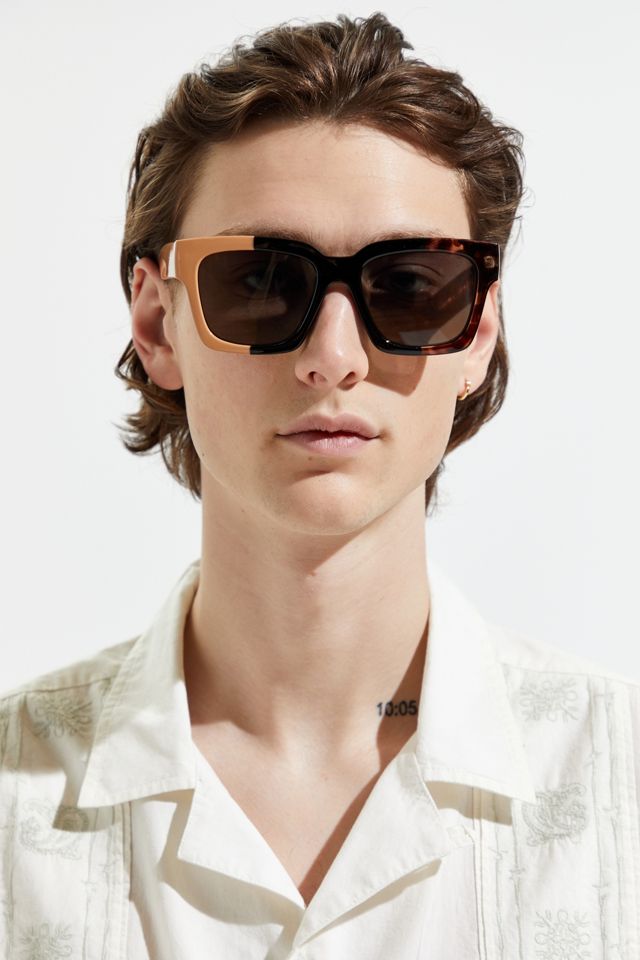 UO Colorblock Large Square Sunglasses | Urban Outfitters display picture 1