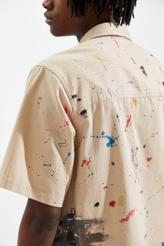 Chemise Boutonnée Manches Courtes BDG Éclaboussures de Peinture #5