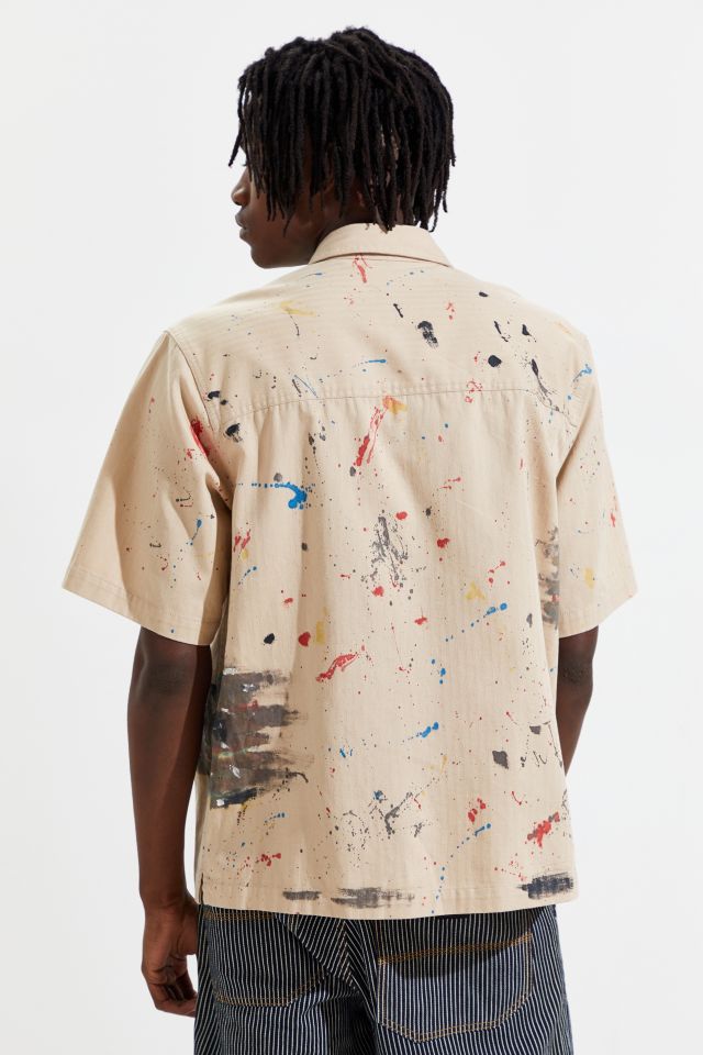 Chemise Boutonnée Manches Courtes BDG Éclaboussures de Peinture #6