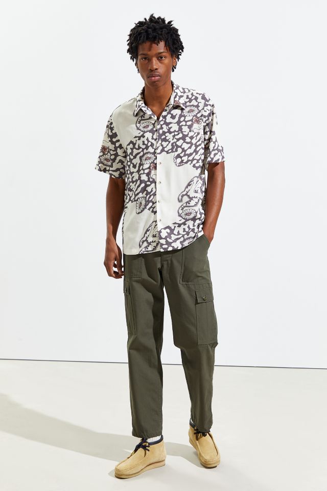 UO Frog Clash Rayon Short Sleeve Button-Down Shirt #1