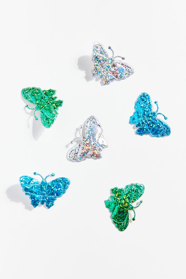 Urban Renewal Vintage Holographic Butterfly Clip Set #1
