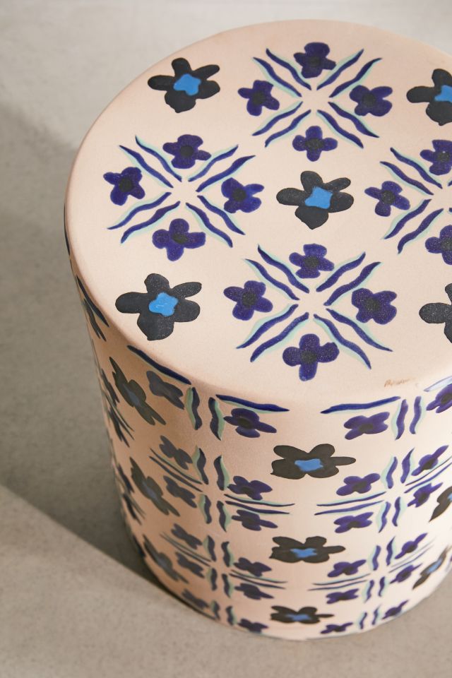 Tile Painted Ceramic Indoor/Outdoor Side Table #2