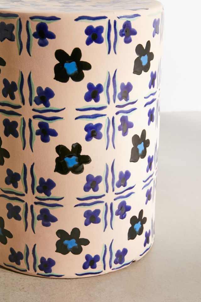 Tile Painted Ceramic Indoor/Outdoor Side Table #3
