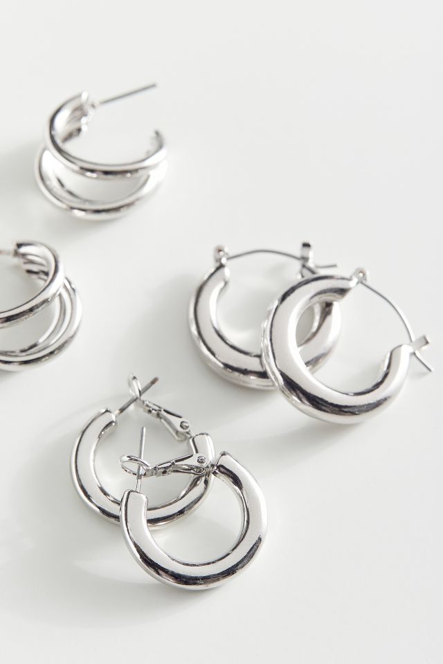 Everyday Mini Silver Hoop Earring Set #1