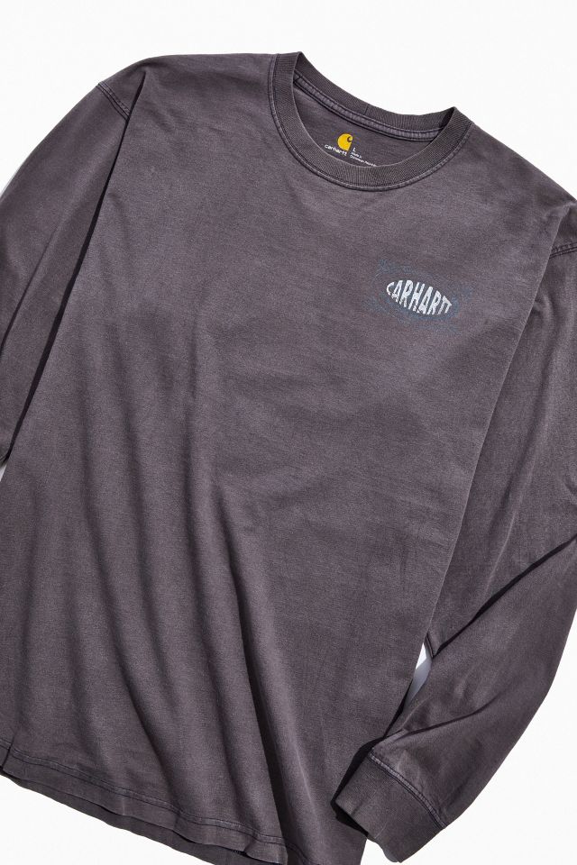 Vintage Carhartt Logo Dark Grey Long Sleeve Tee #1