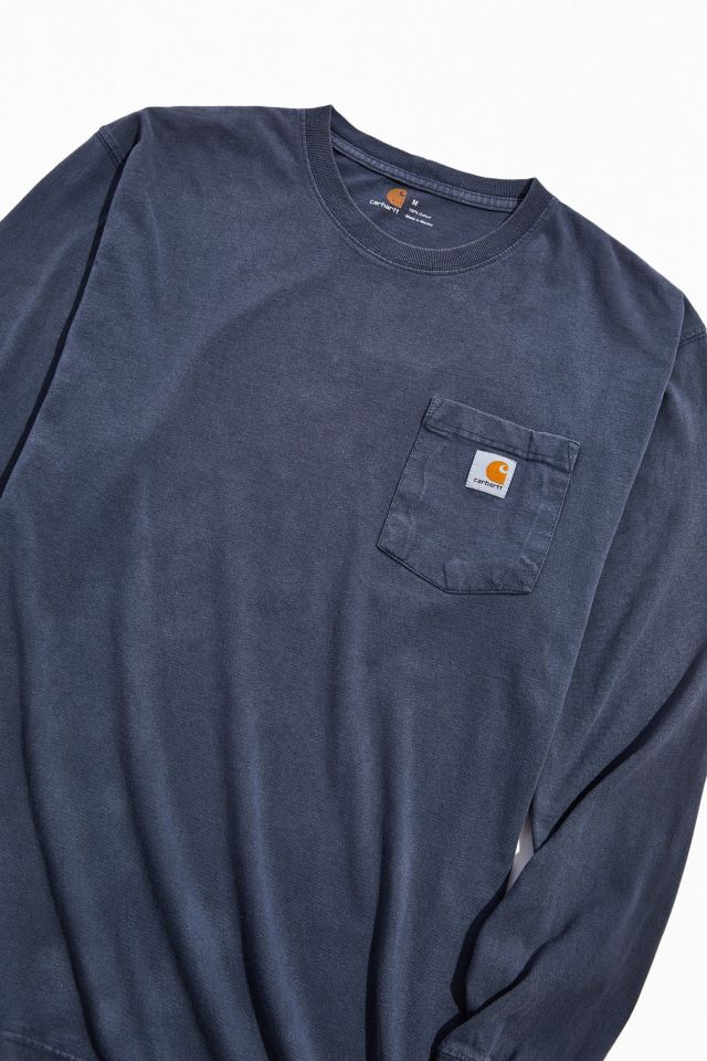 Vintage Carhartt Logo Navy Long Sleeve Tee #1
