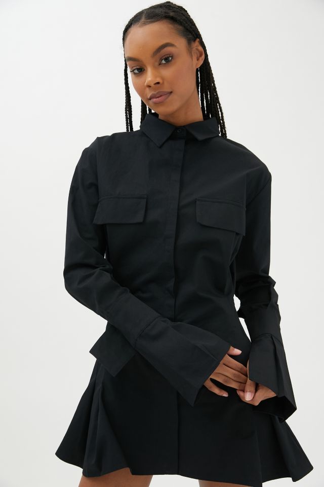Lioness Button-Down Shirt Dress #3