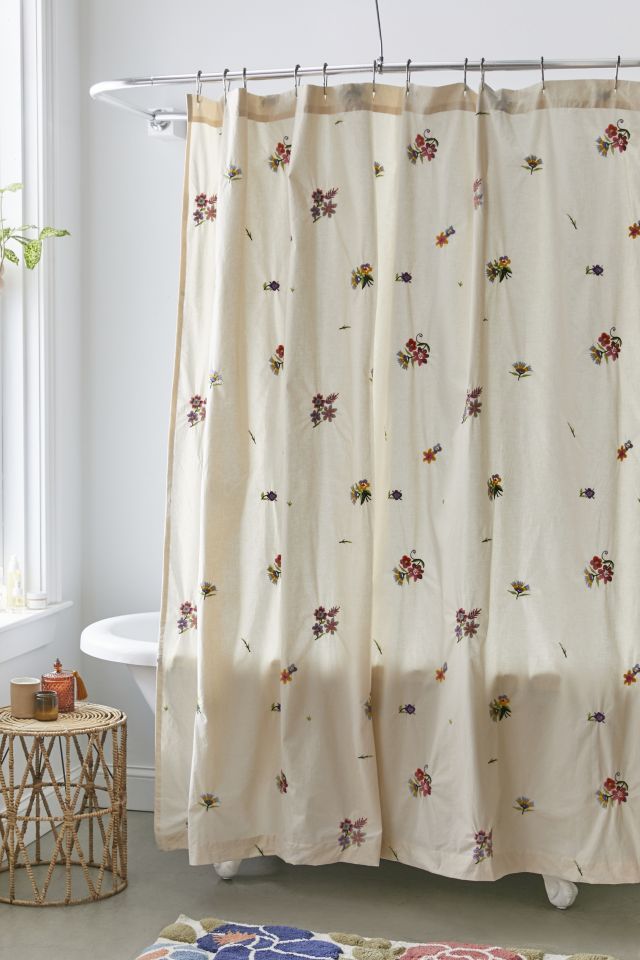 Embroidered shower curtain new arrivals