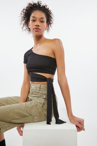 One shoulder hot sale tie top