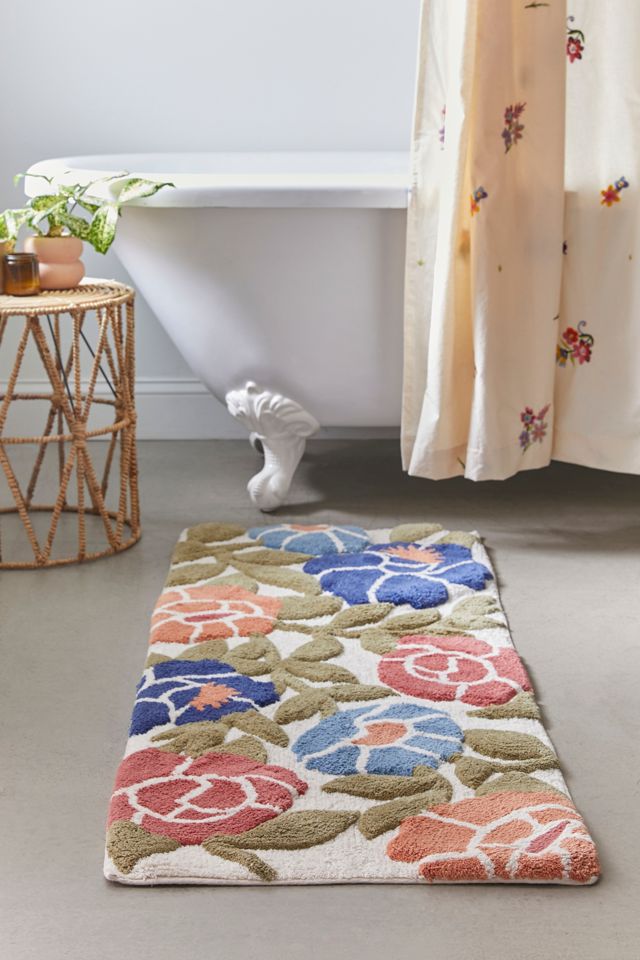 Jacinta Floral Runner Bath Mat | Urban Outfitters