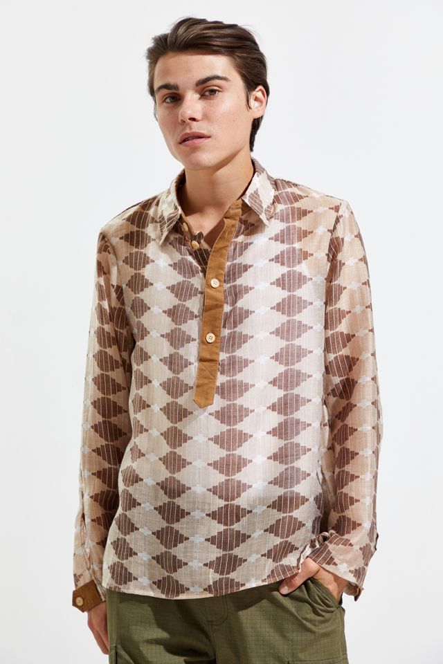 Fried Rice Sheer Half-Button Shirt | Urban Outfitters Canada