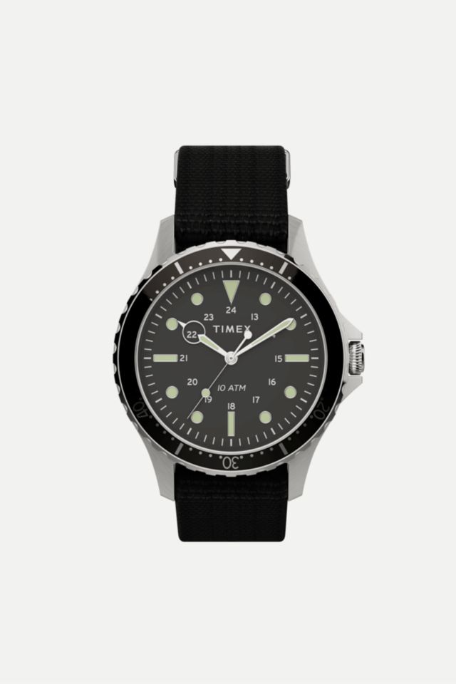 Timex Navi XL 41mm Fabric Slip Thru Strap Watch Urban Outfitters