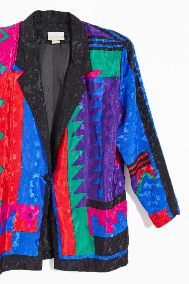 Vintage Printed Silky Blazer  #1
