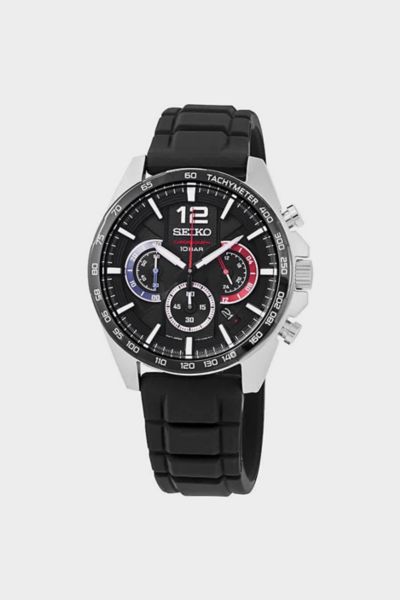 Seiko Chronograph Quartz Black Dial Men's Watch SSB347