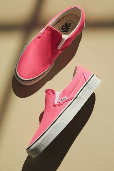 pink suede slip on vans