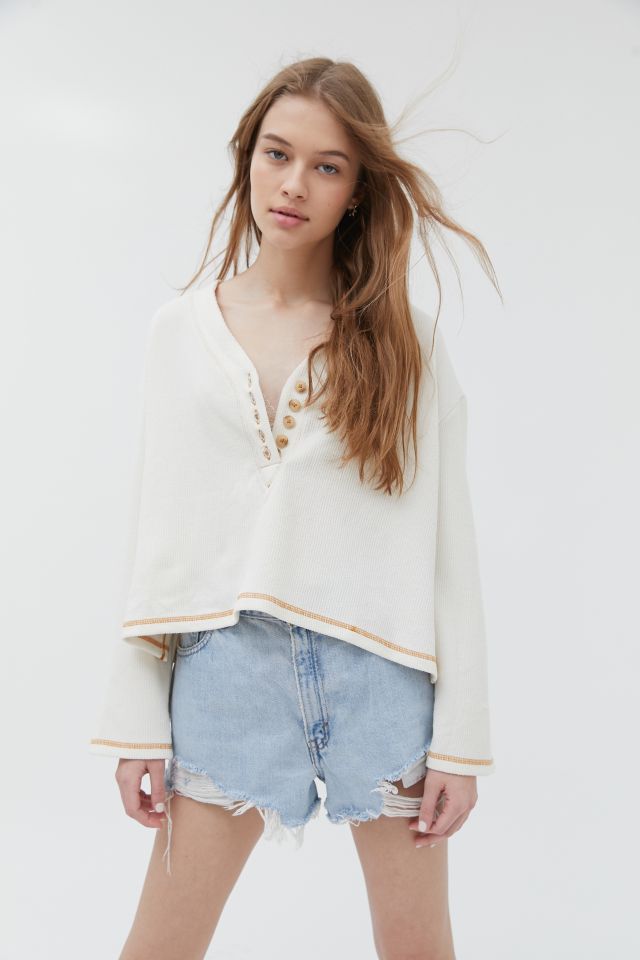 UO Clearwater Henley Top | Urban Outfitters
