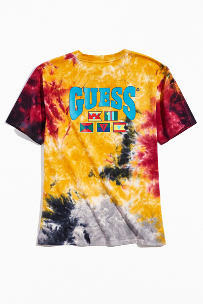 GUESS Yellow Tie-Dye Tee | Urban Outfitters