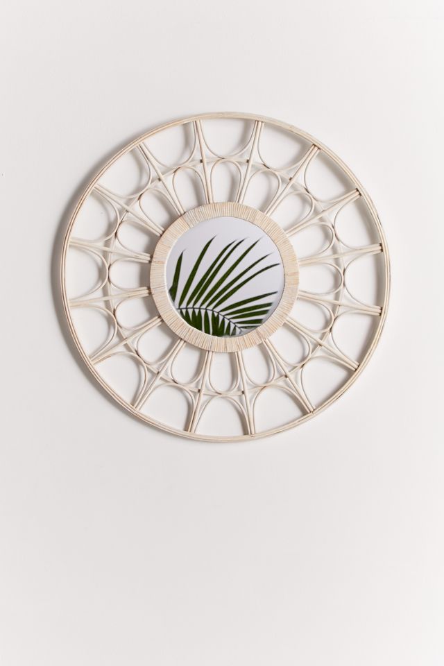 Flora Rattan Scallop Wall Mirror #1
