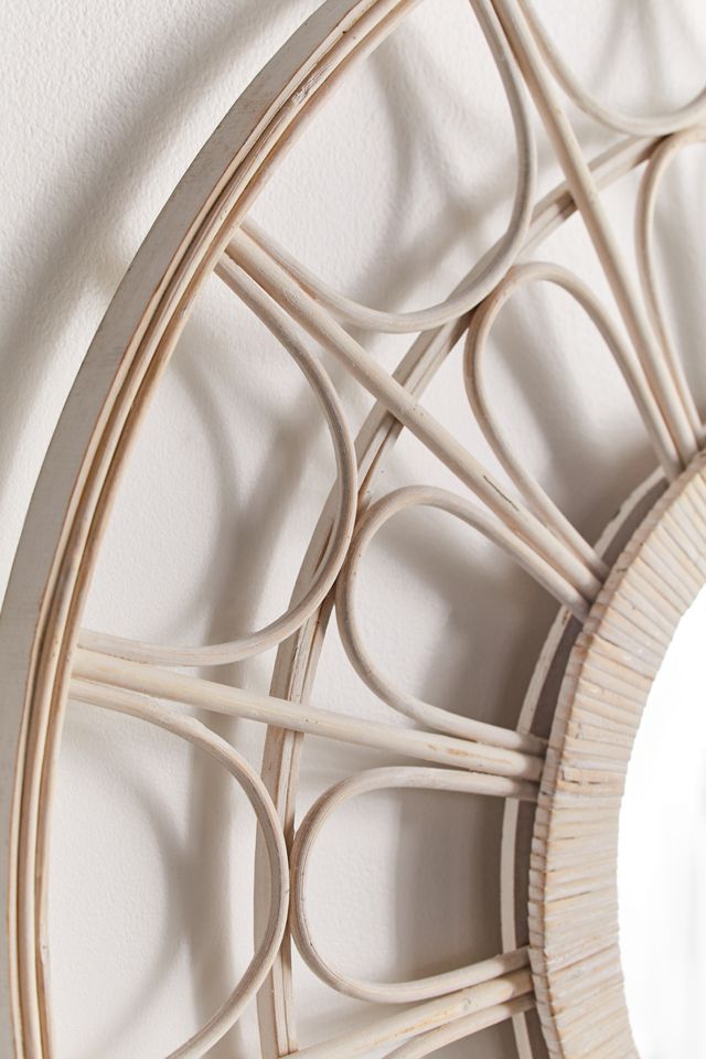 Flora Rattan Scallop Wall Mirror #2