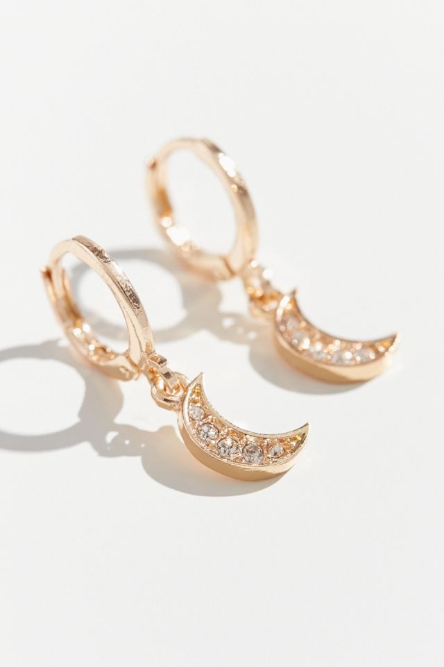 Moon Huggie Hoop Earring