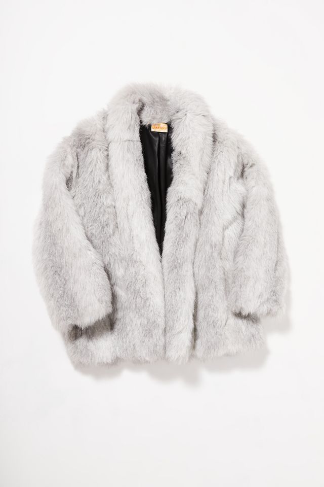Vintage Faux Fur Grey Jacket | Urban Outfitters