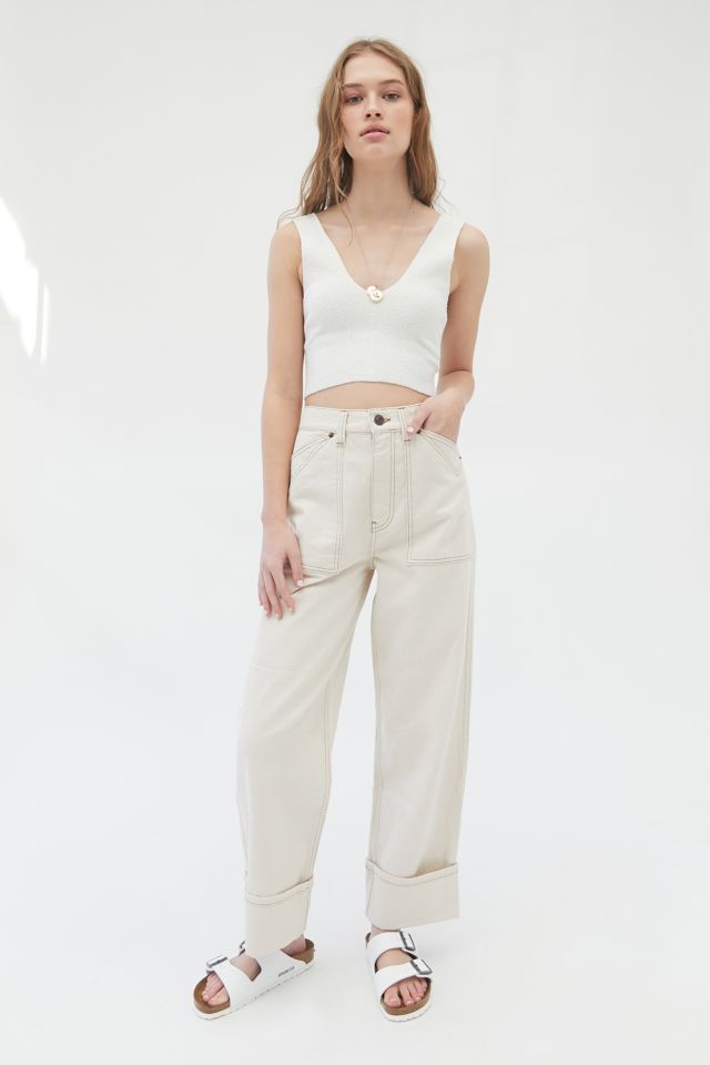 BDG Carter Deep Cuff Carpenter Jean – Ivory Denim #3