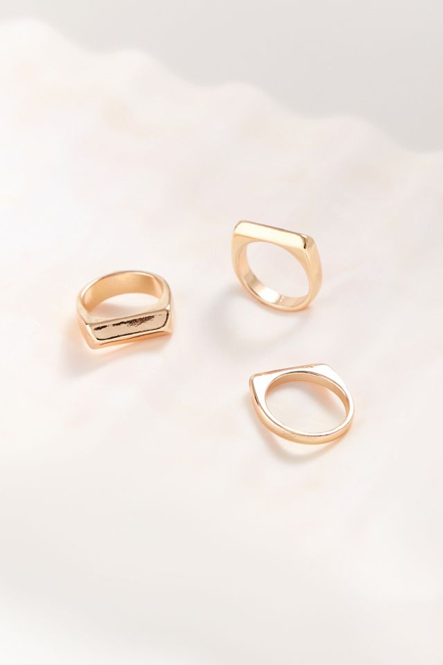 Geometric Signet Ring Set | Urban Outfitters