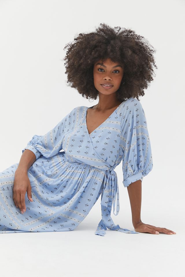 UO Joey Surplice Faux Wrap Midi Dress #5