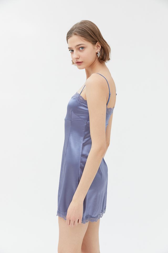 UO Lannie Satin Lace-Trim Slip Dress #3