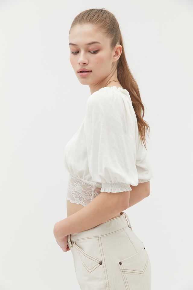 UO Samara Plunging Surplice Cropped Top #1