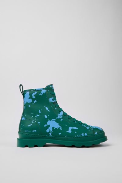 Camper Brutus Combat Boot In Turquoise