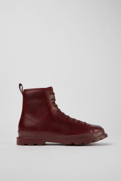 Camper Brutus Lace-up Chunky Ankle Boots In Maroon