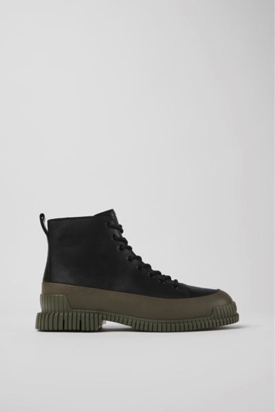 Camper Pix Two-tone Leather Ankle Boots In Olive