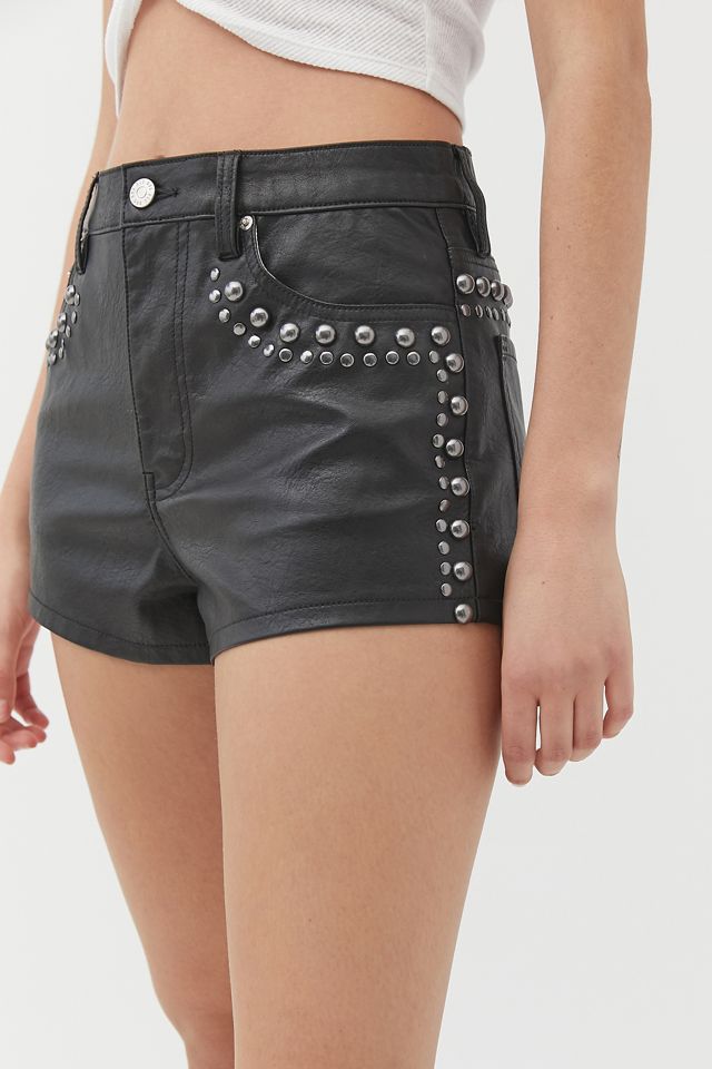 BDG Cove Studded Faux Leather Short #2