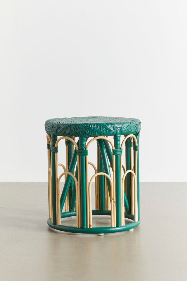 Lulu Green Rattan Side Table | Urban Outfitters