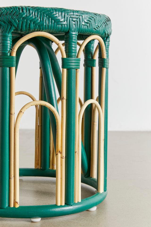 Lulu Green Rattan Side Table | Urban Outfitters