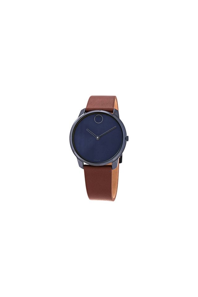 Movado Bold Quartz Blue Dial Brown Leather Men's Watch 3600585