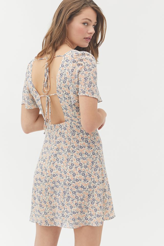 UO Spring Shower Chiffon Tie-Back Mini Dress #2