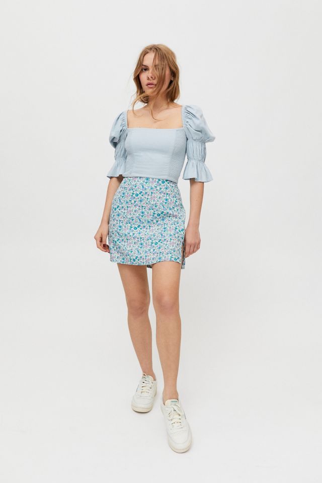 Motel Sheny Floral Notched Mini Skirt #2