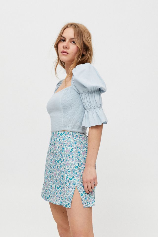 Motel Sheny Floral Notched Mini Skirt #3
