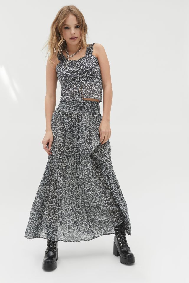 UO Tiered Floral Maxi Skirt | Urban Outfitters