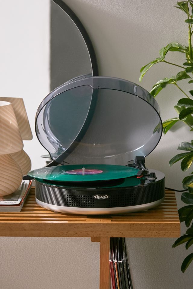 Jensen JTA-455 3-Speed Round Bluetooth Record Player