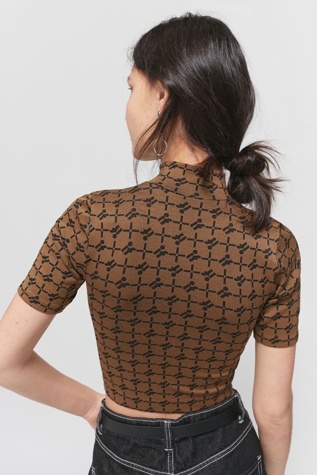 iets frans… Geo Print Zip-Front Top #2