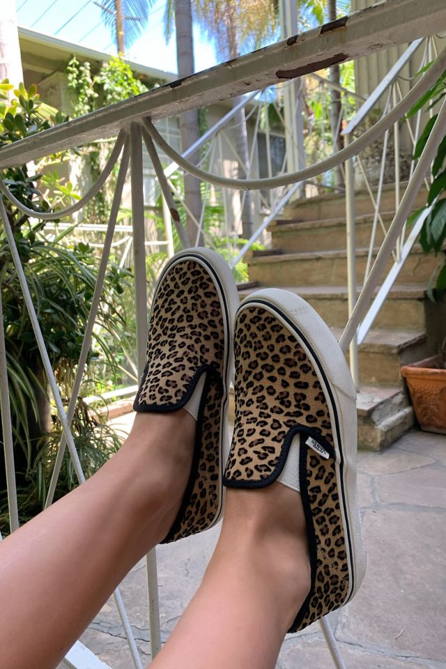 Animal print shop slip on vans