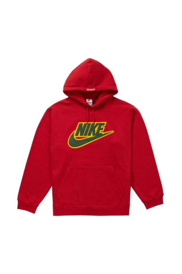 Supreme Nike Leather Applique Hooded Sweatshirt