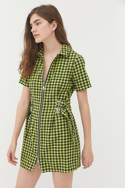 【S】herlipto Checked Shirt Mini Dress Checked Shirt Mini Dress herlipto